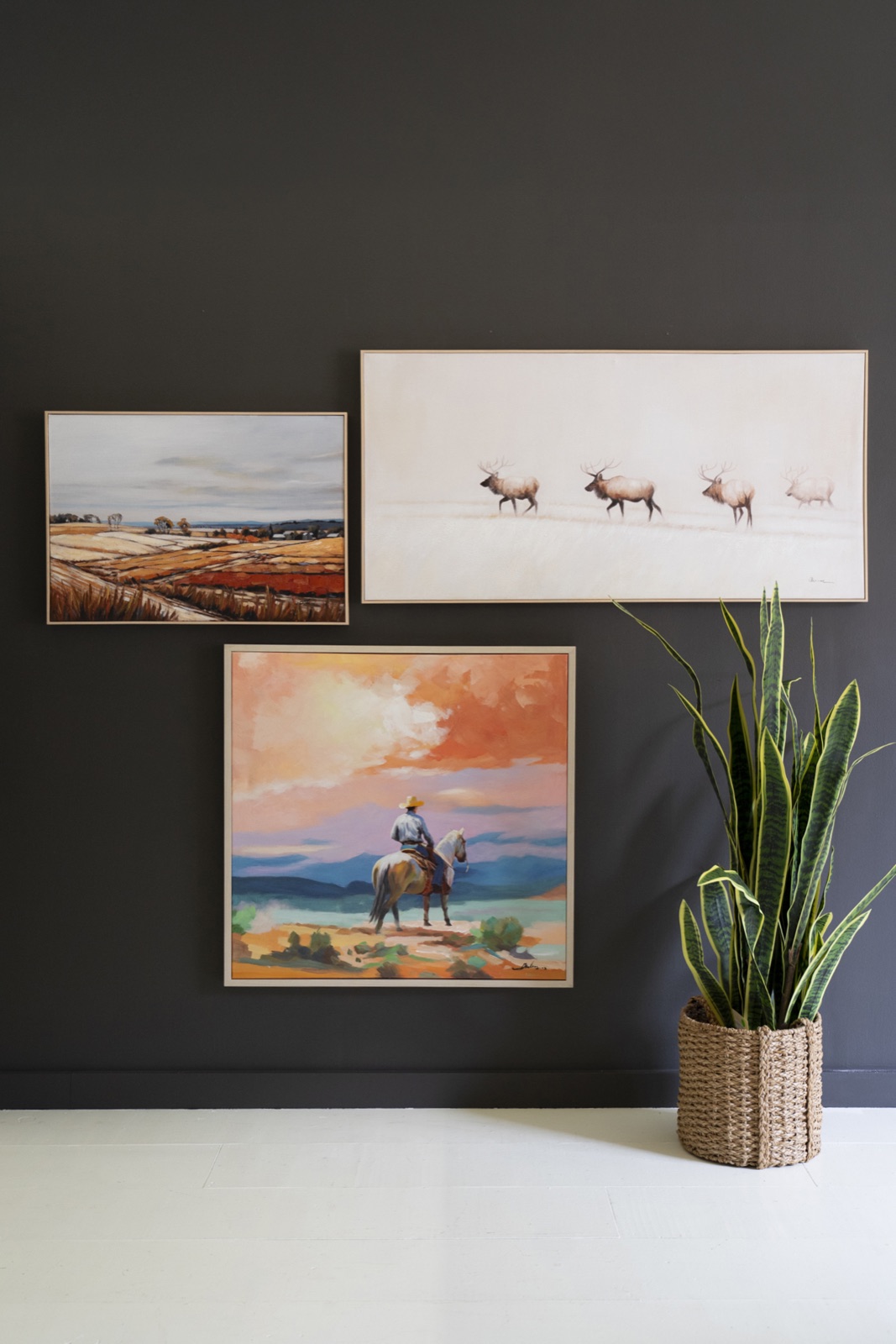 Framed Acrylic Painting - Cowboy