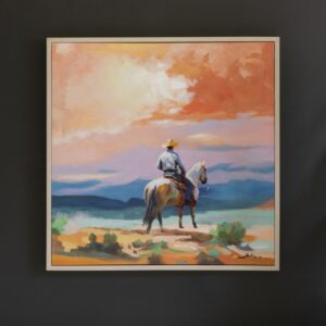 Framed Acrylic Painting - Cowboy