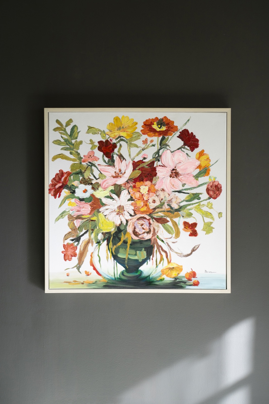 Framed Acrylic Painting - Floral