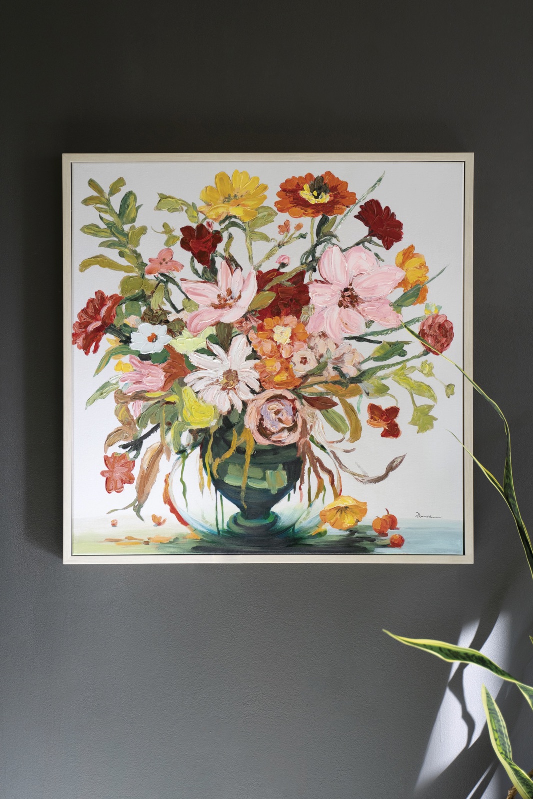 Framed Acrylic Painting - Floral