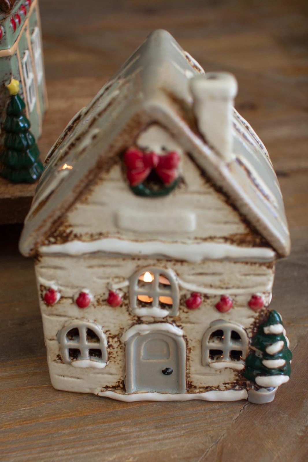 Set of Four Ceramic Christmas Village