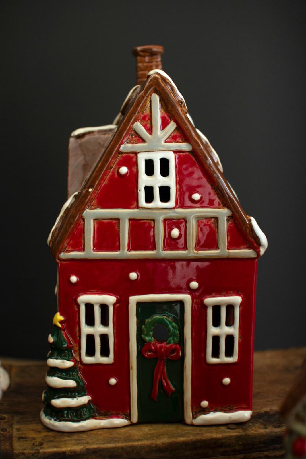 Set of Four Ceramic Christmas Village