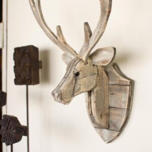 Recycled Wooden Deer Head Wall Hanging (min 2)