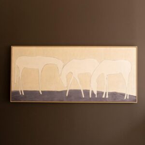 Framed Painting Three White Horses