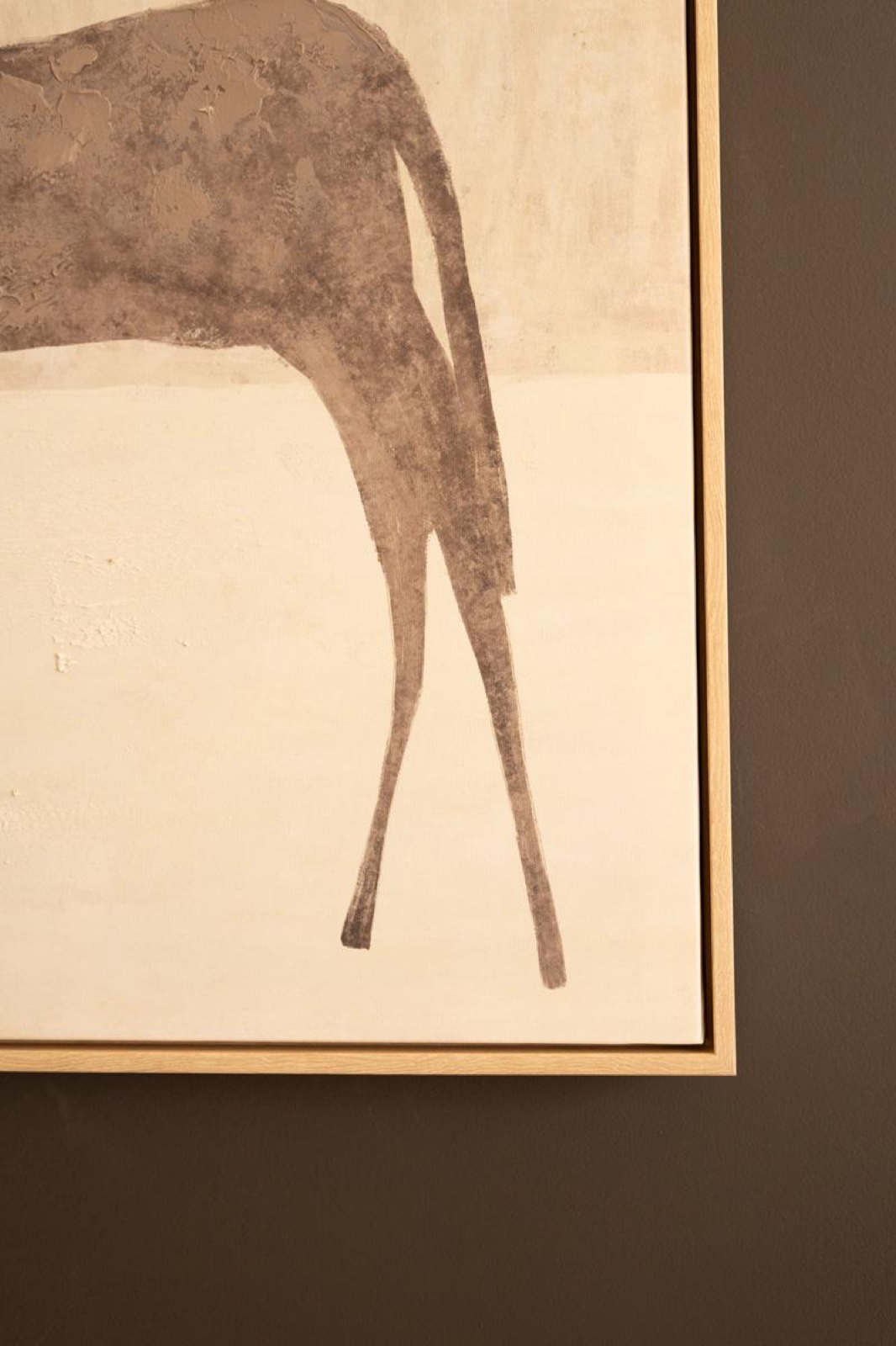 Framed Painting Two Horses with Sun