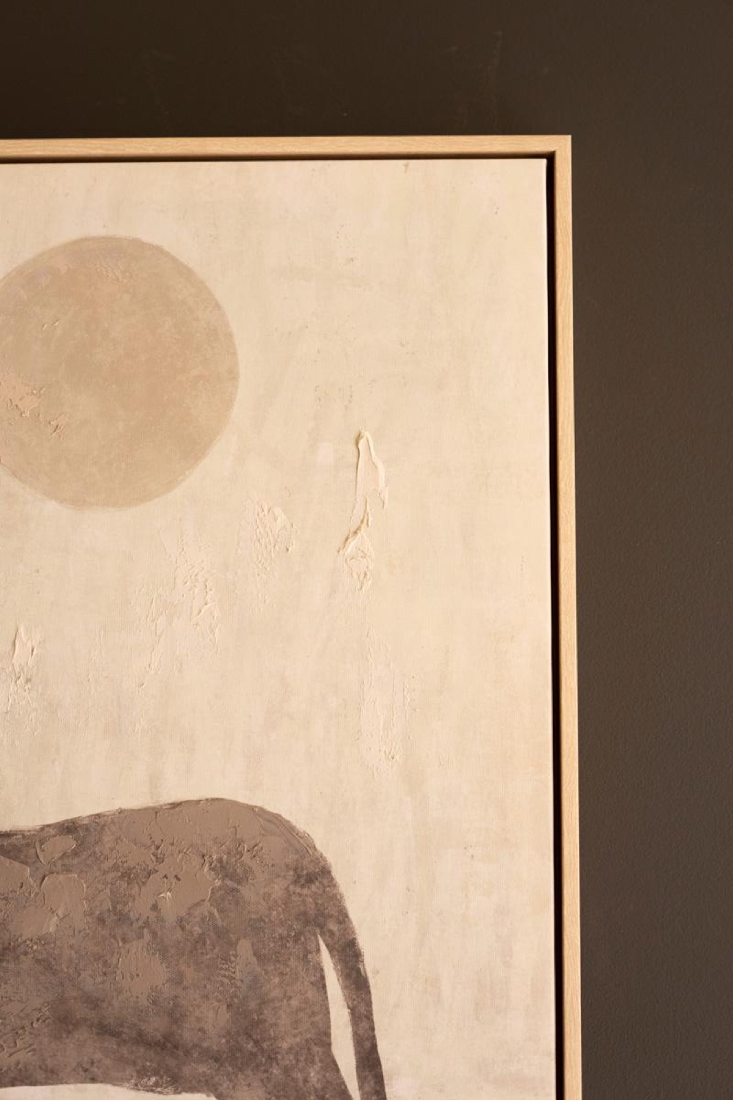 Framed Painting Two Horses with Sun