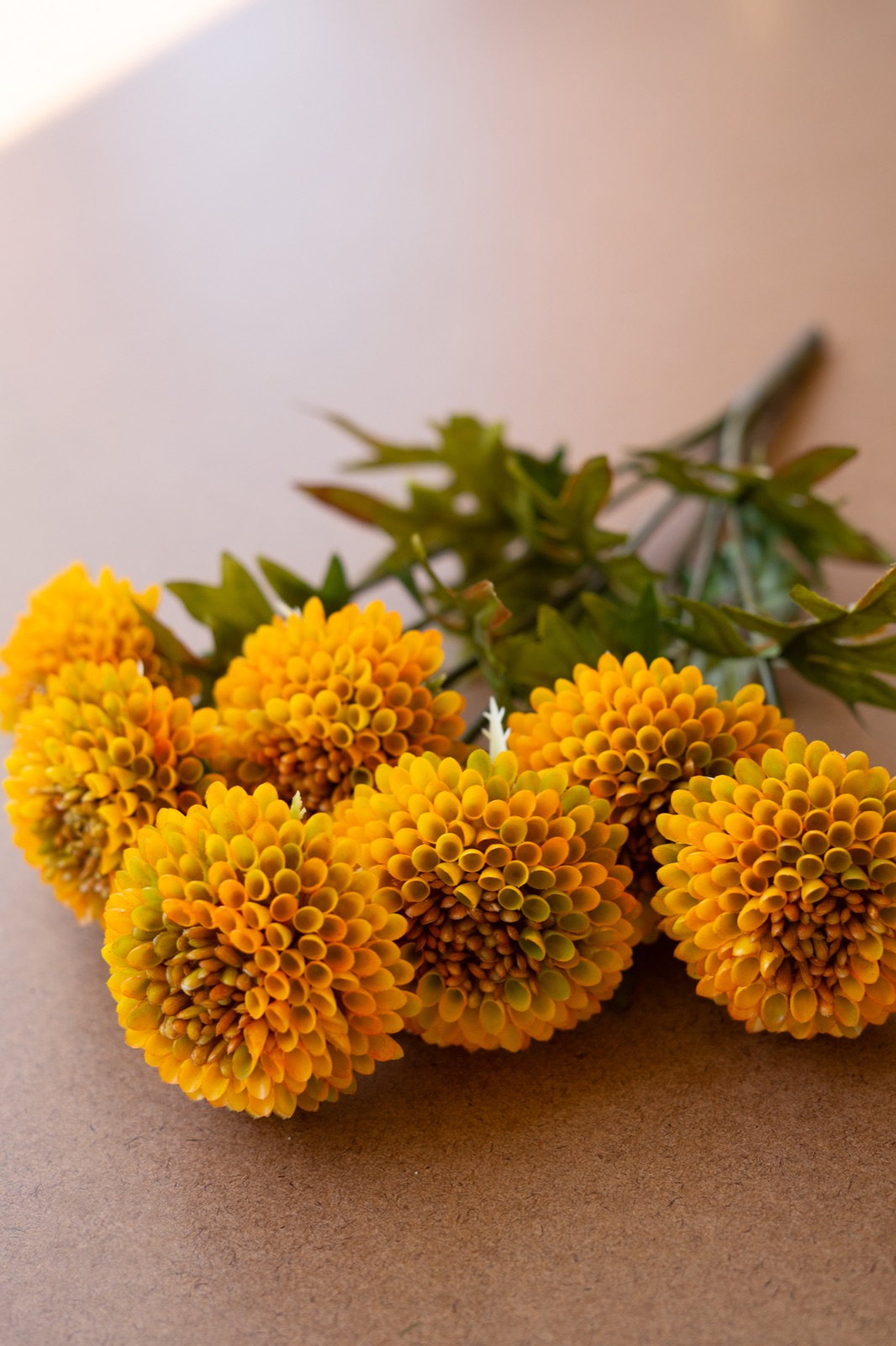 Bundle of Seven Artificial Dalhias - Mustard