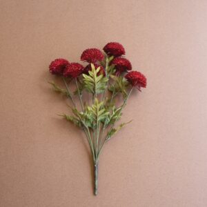 Bundle of Seven Artificial Dalhias - Red