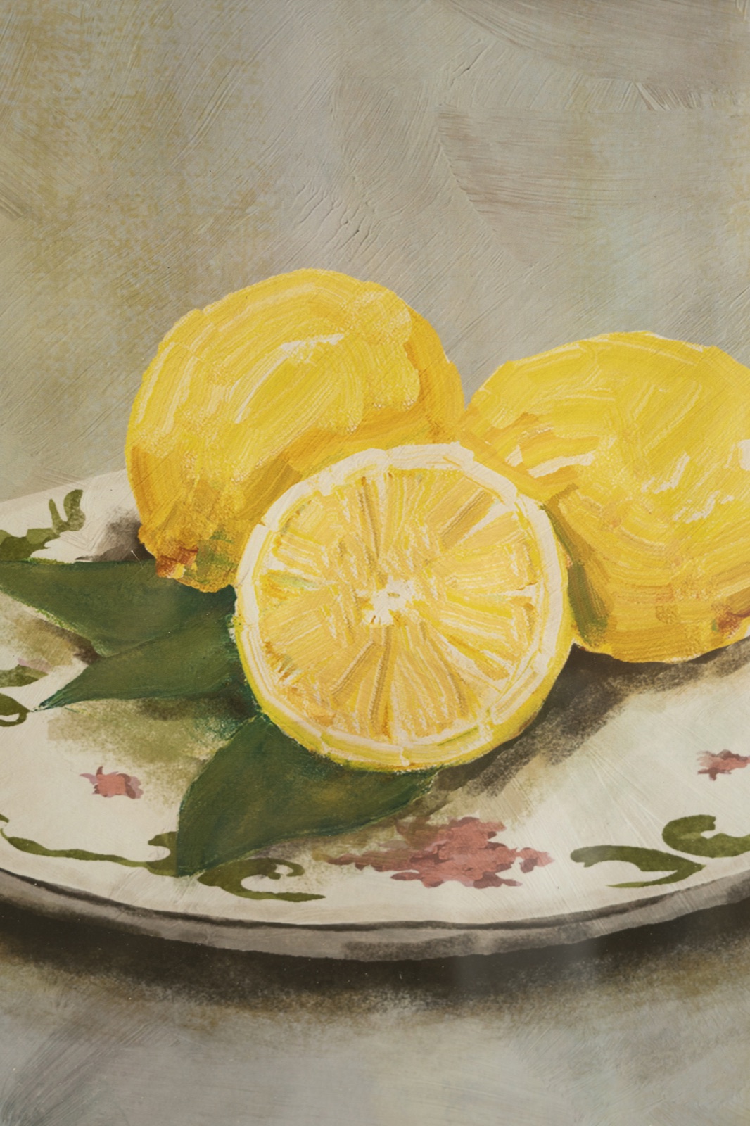 Set of Two Framed Fruit Prints Under Glass