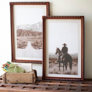 Set 2 Fset 2 Framed Cowboy & Desert Photography Prints Under Glass