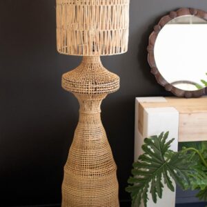 Rattan Floor Lamp with Shade - 60" Tall