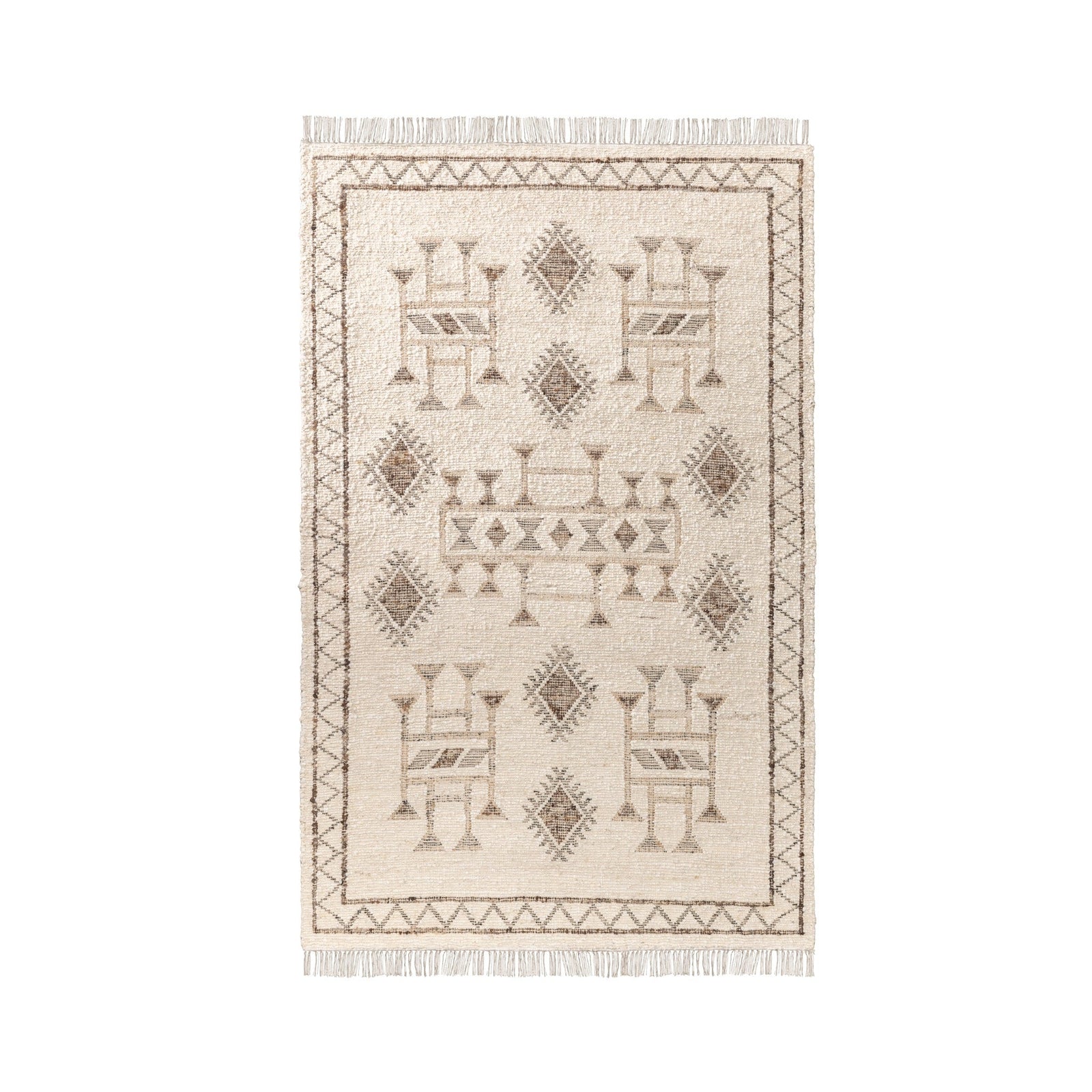 Gazi Ivory/Brown Multi Rug