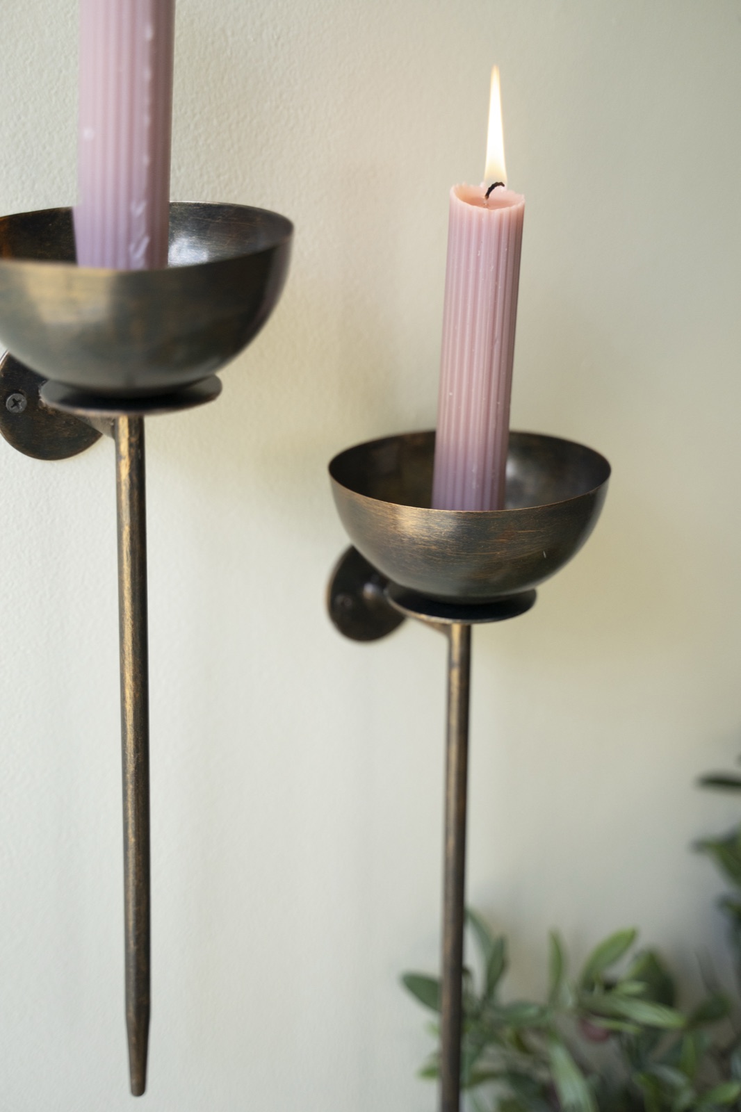 Set of Two Metal Wall Taper Candle Holders (min 2)
