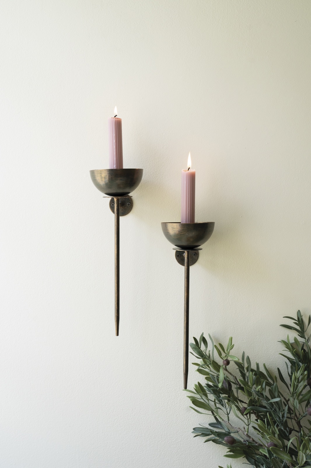 Set of Two Metal Wall Taper Candle Holders (min 2)
