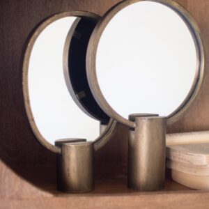 Set of Two Antique Gold Tabletop Mirrors
