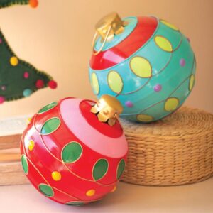 Set/2 Large Colorful Christmas Ball Ornaments