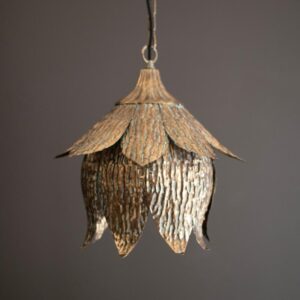Antique Brass Tulip Pendant Light