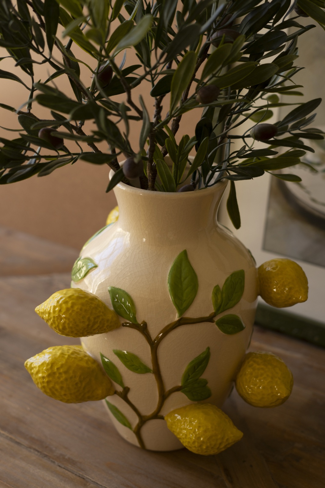 Large Ceramic Lemons Vase