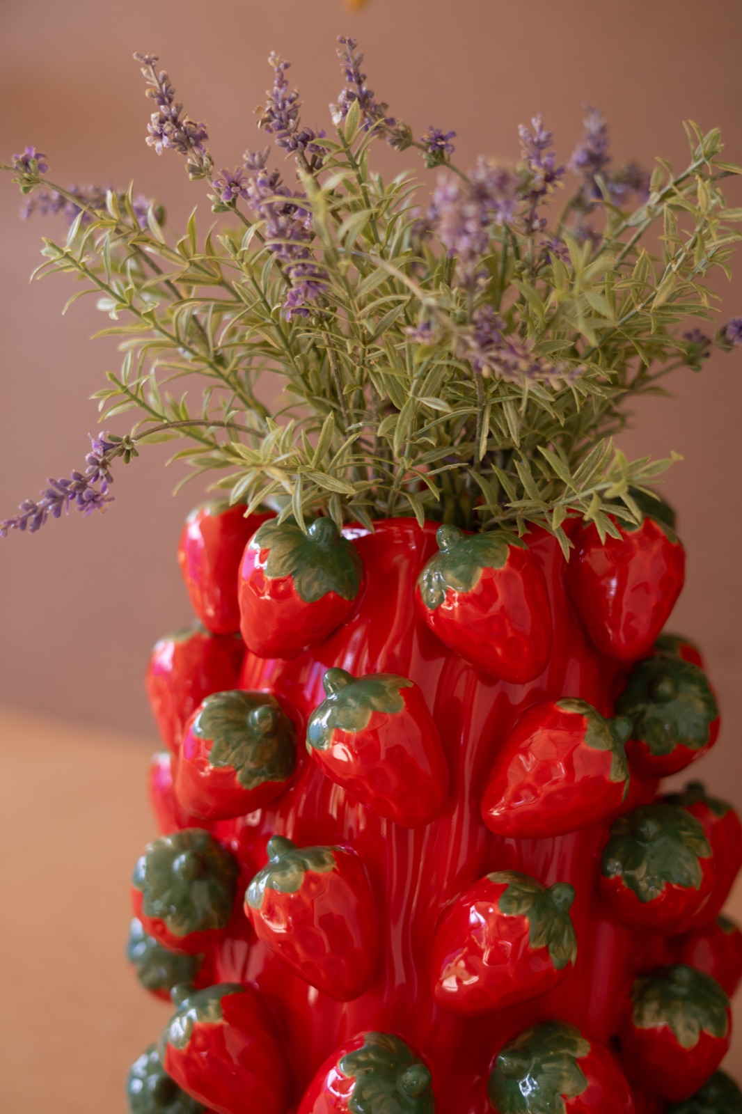 Ceramic Strawberries Vase