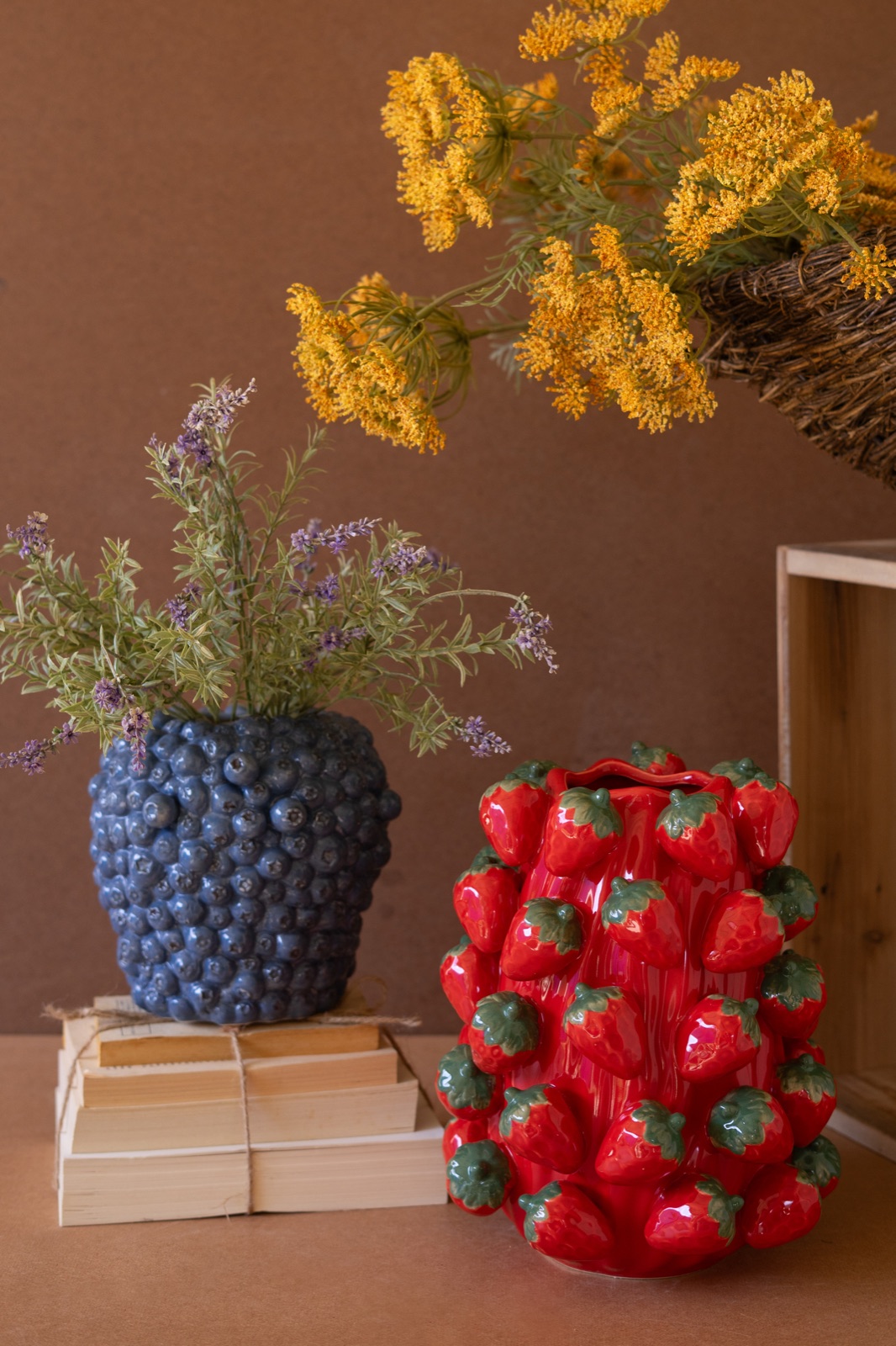 Ceramic Strawberries Vase