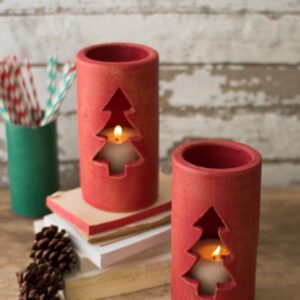 Red Clay Christmas Tree Luminary