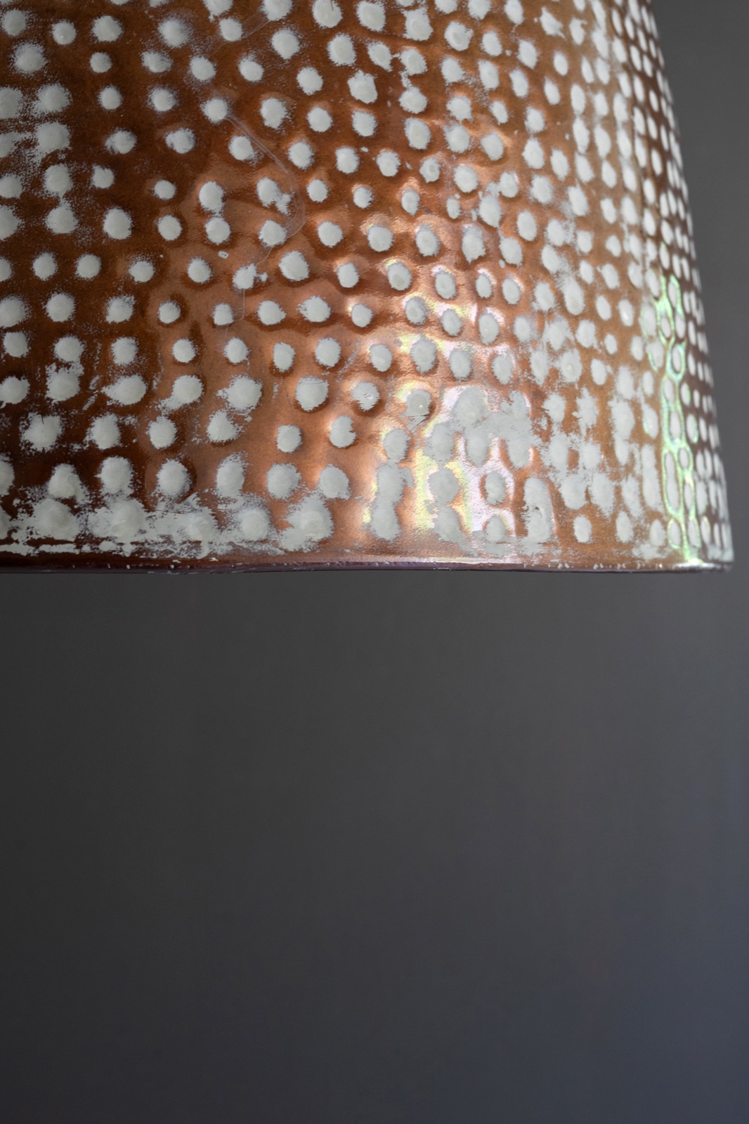 Whitewash Rustic Metal Hammered Pendant Light