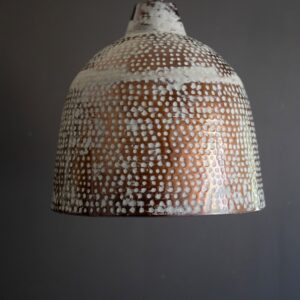 Whitewash Rustic Metal Hammered Pendant Light