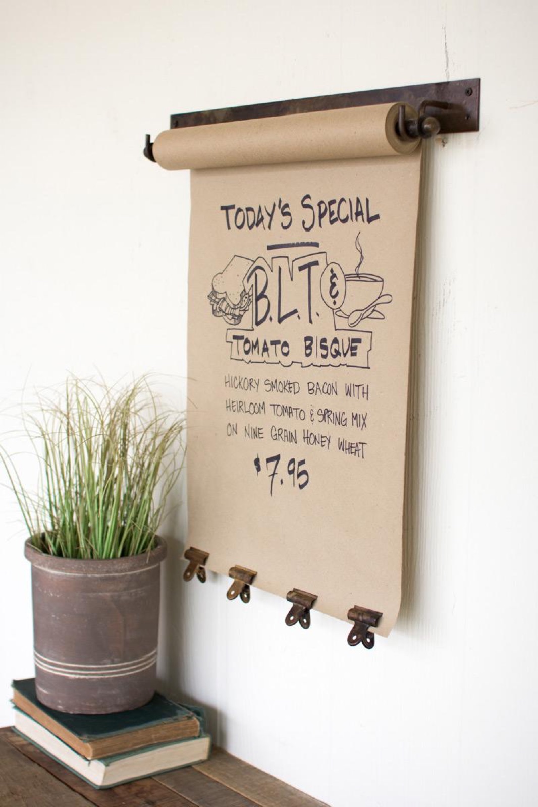 Hanging Note Roll with 4 Brass Finish Clips-22in (min 2)