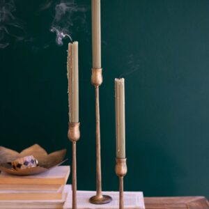 Set of Three Metal Taper Candle Holders - Antique Brass #1 (min 2)