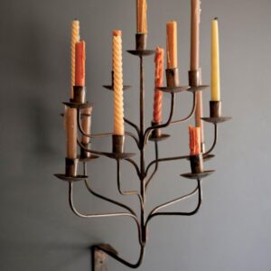 Iron Thirteen Taper Wall Candelabra
