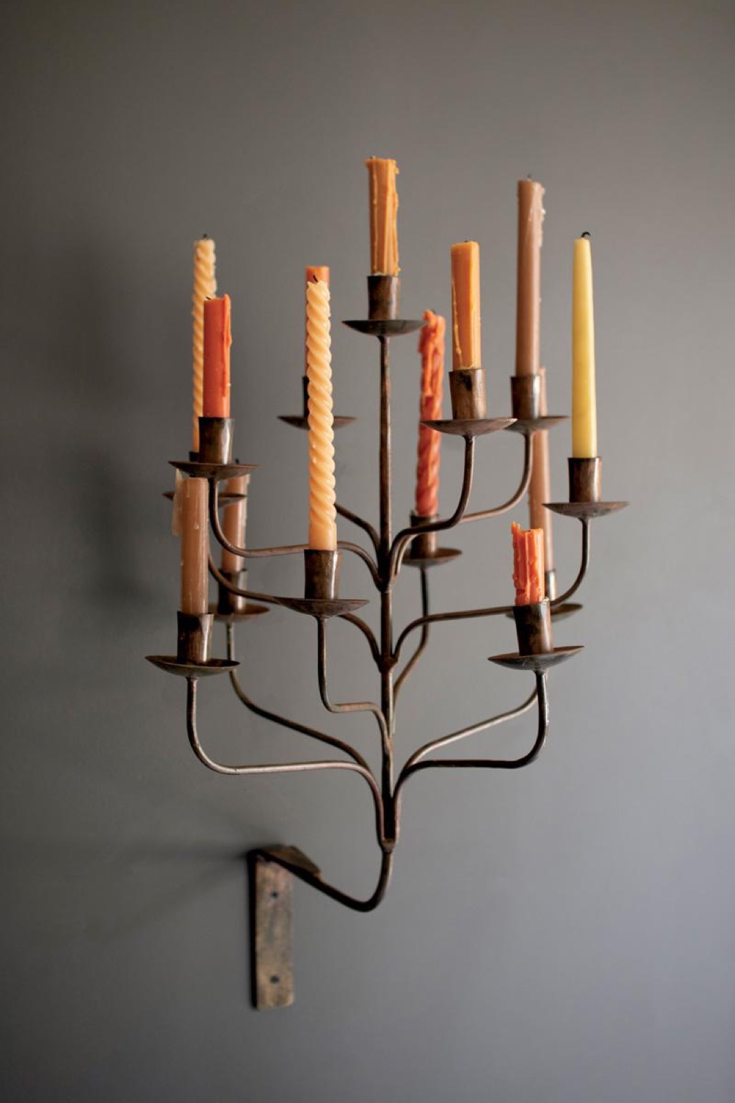 Iron Thirteen Taper Wall Candelabra