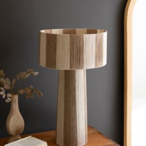 Natural and Khaki Jute Table Lamp with Shade