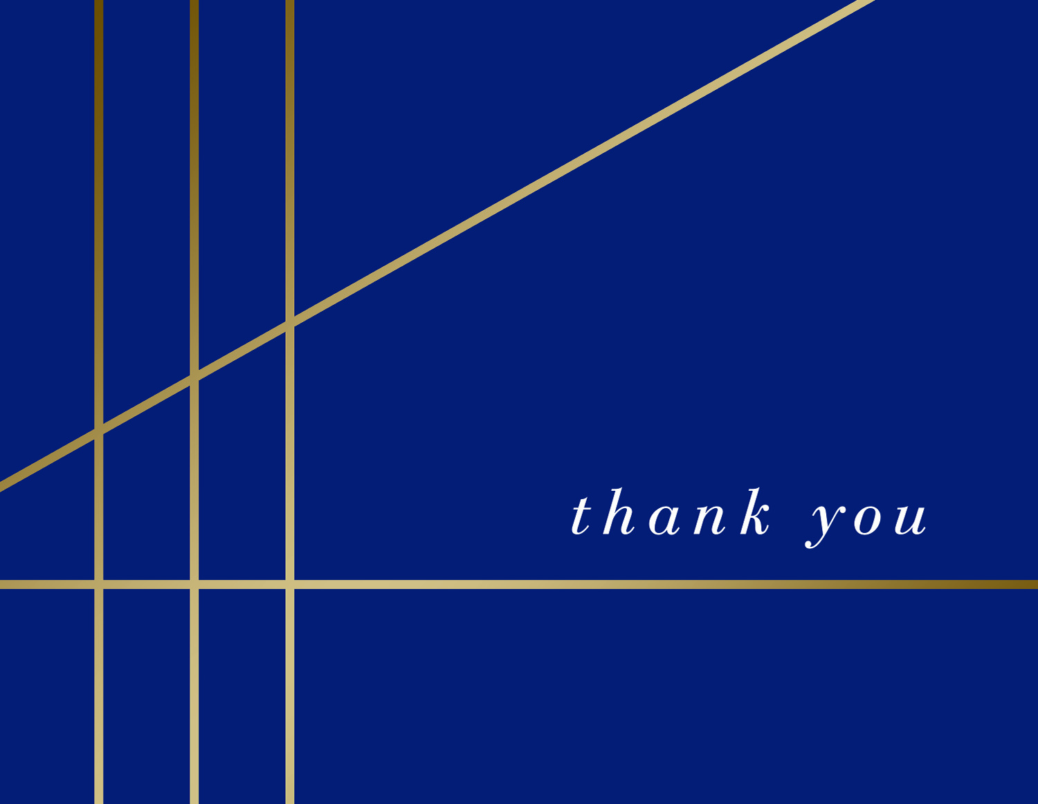 Navy with Gold Lines Thank You Boxed Cards