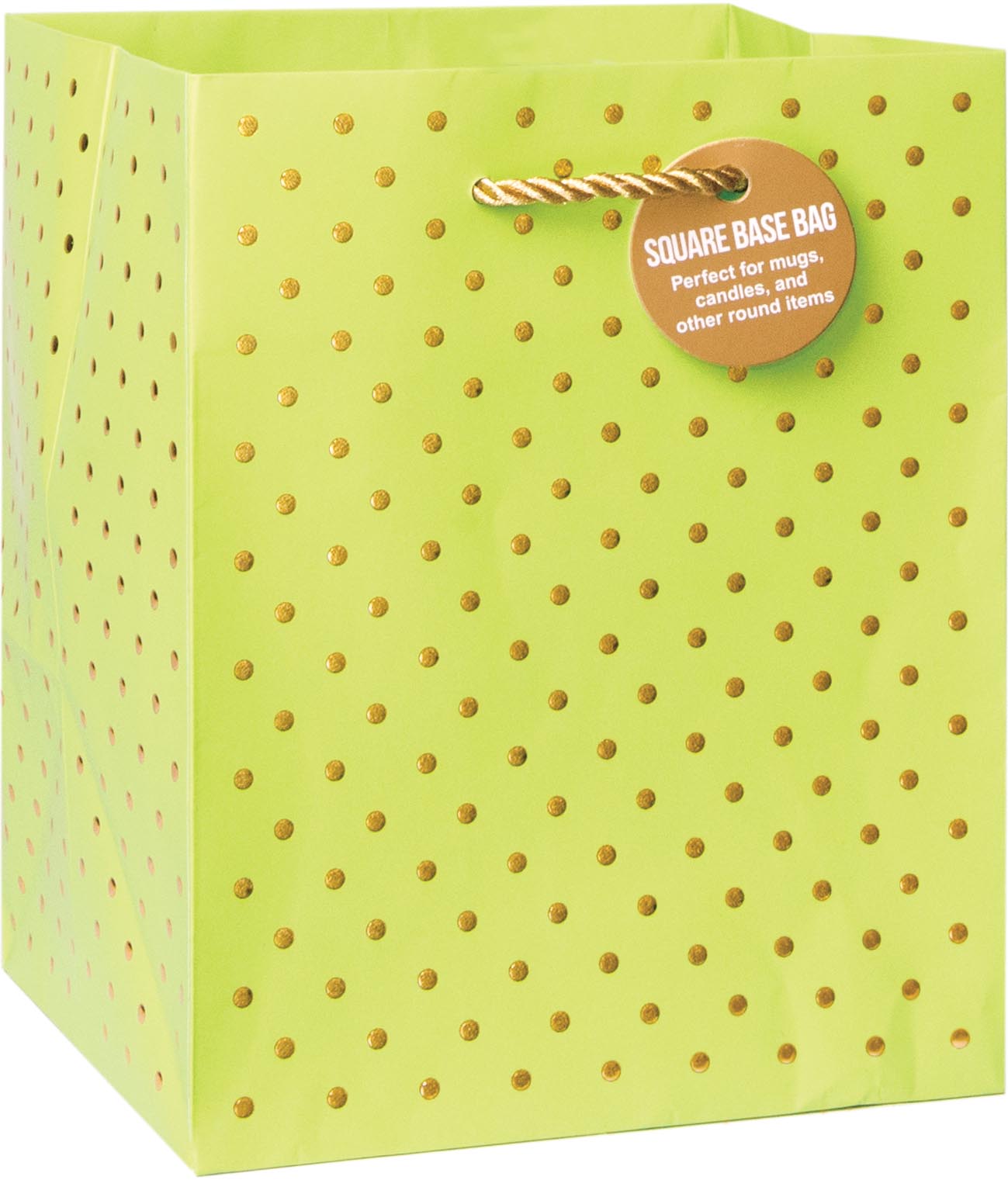 Gold Swiss Dots-Lime Gift Bag