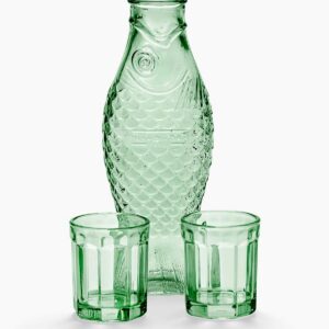 Serax Fish & Fish | Set Carafe with 2 Glasses M Green