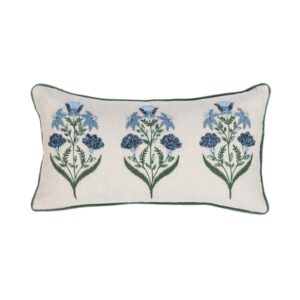 Belcourt Floral Natural/Blue Pillow