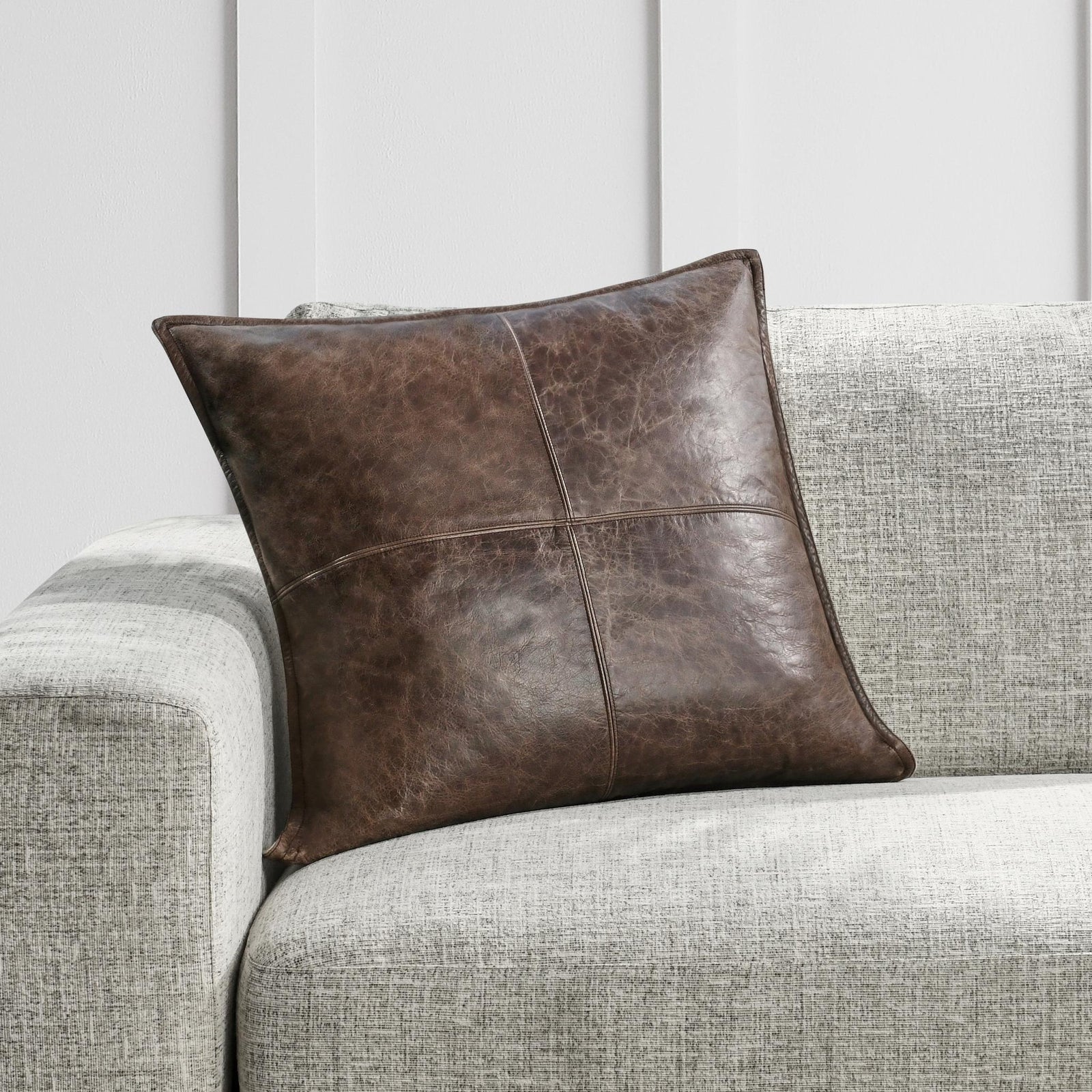 Leather Parsons Cocoa Pillow - view 3