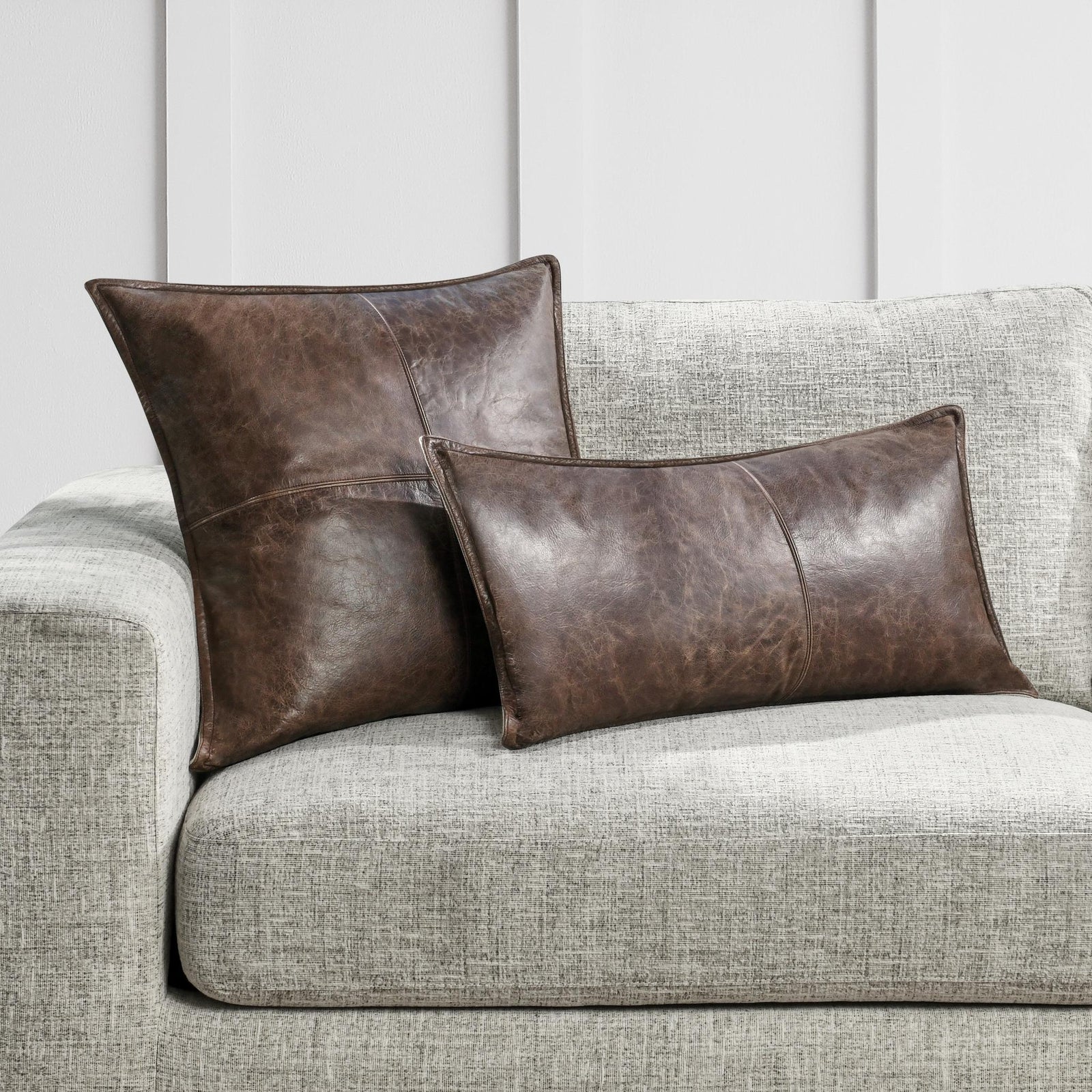 Leather Parsons Cocoa Pillow - view 4
