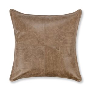 Leather Sandstorm Taupe Pillow