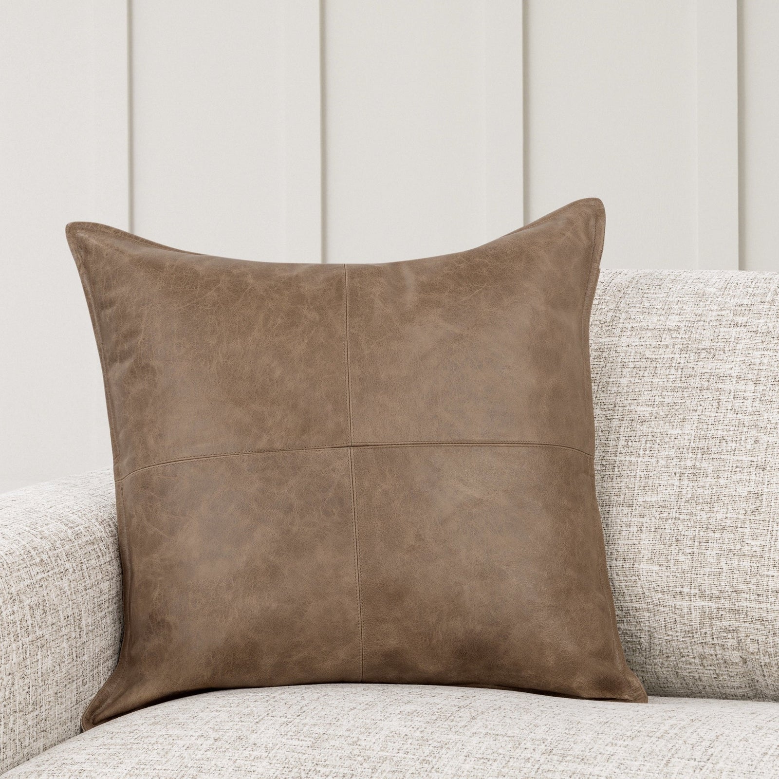 Leather Sandstorm Taupe Pillow - view 3