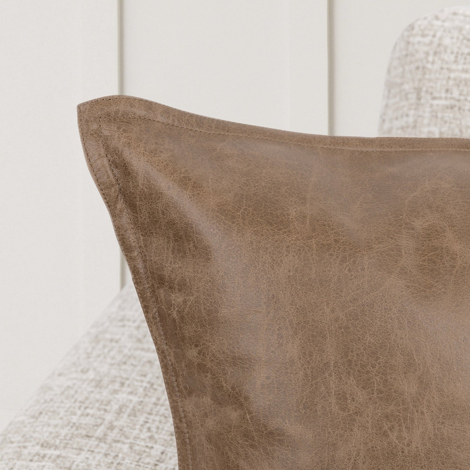 Leather Sandstorm Taupe Pillow - view 4
