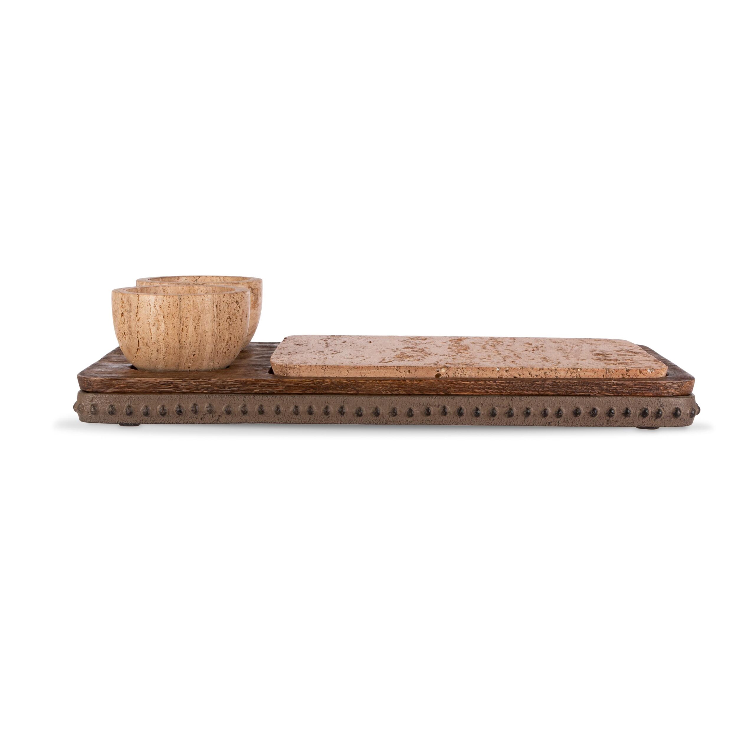 Wood and Marble Charcuterie Server - view 2