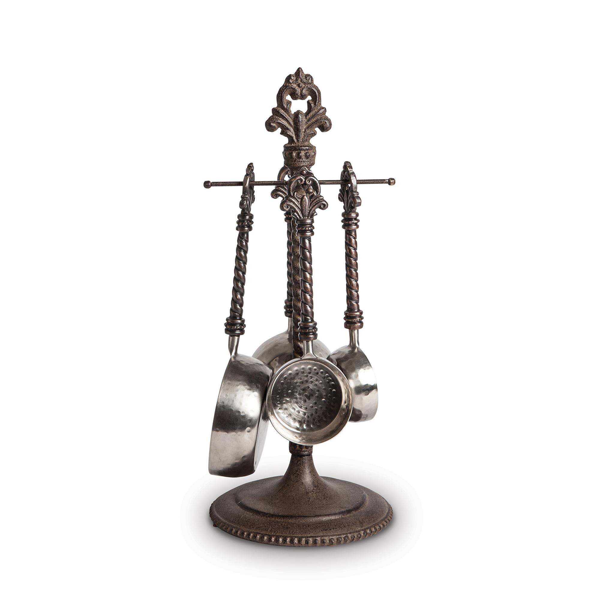 Fleur de Lis Cast Aluminum Measuring Cup Holder - view 2