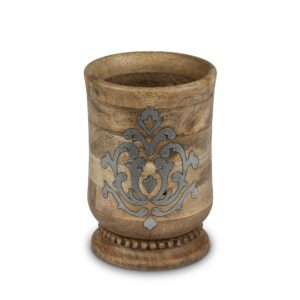 Heritage Inlay Wood Utensil Holder