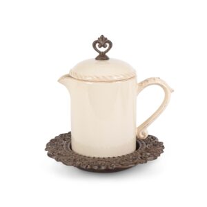 Acanthus Stoneware Lidded Sauce Jar
