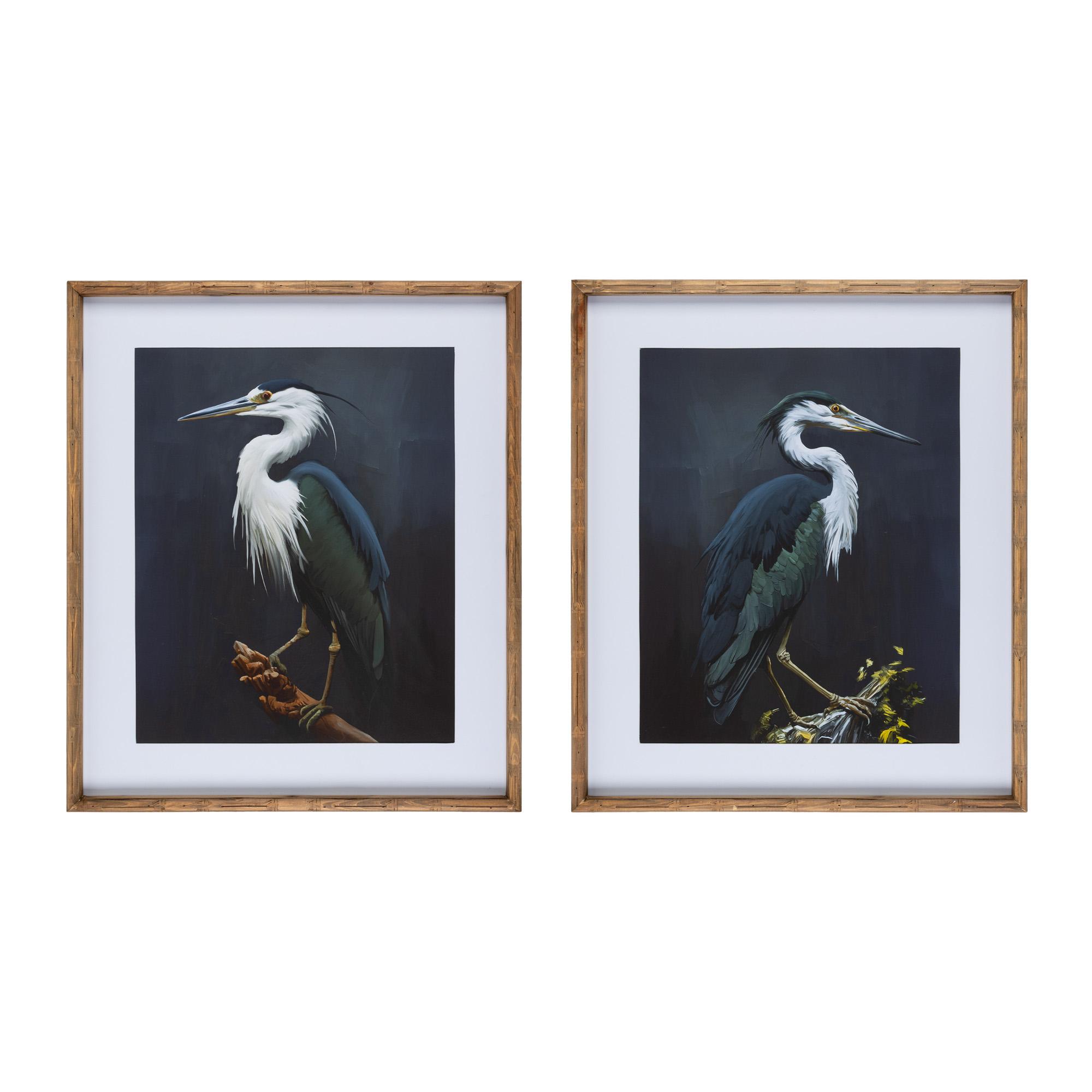 Birds of a Feather Framed Heron Wall Art, 2 Assorted Styles