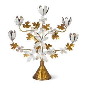 Iron Tabletop Tulip Leaf Candle Holder, 16"H