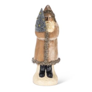 Paper Mache Santa with Tree, 17"H