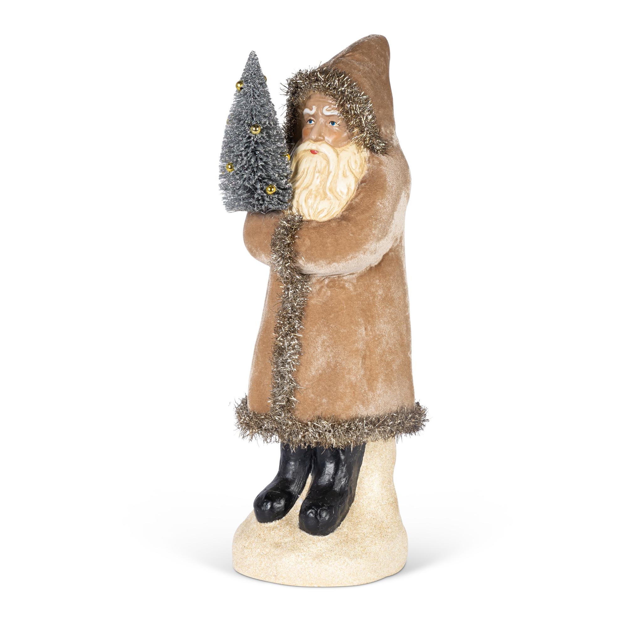 Paper Mache Santa with Tree, 17"H - view 2