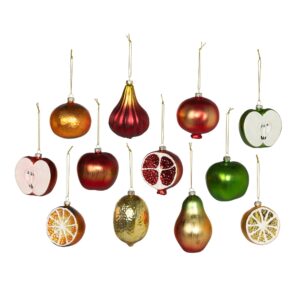 Christmas Fruit Ornaments, Set of 12